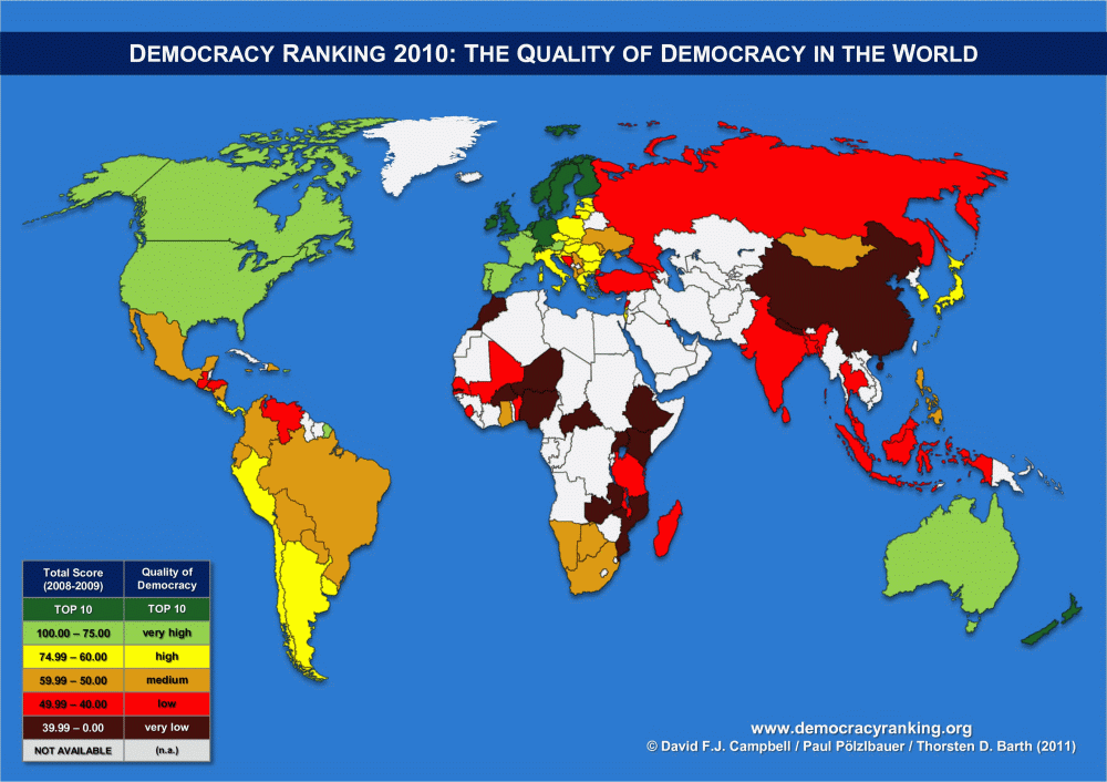 Democracy Map Of The World - Map